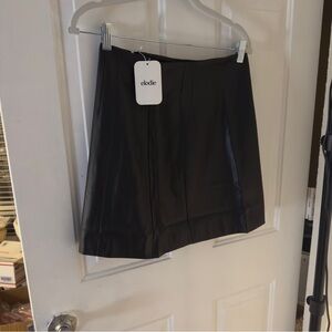 Elodie Leather Elegant Black Skirt